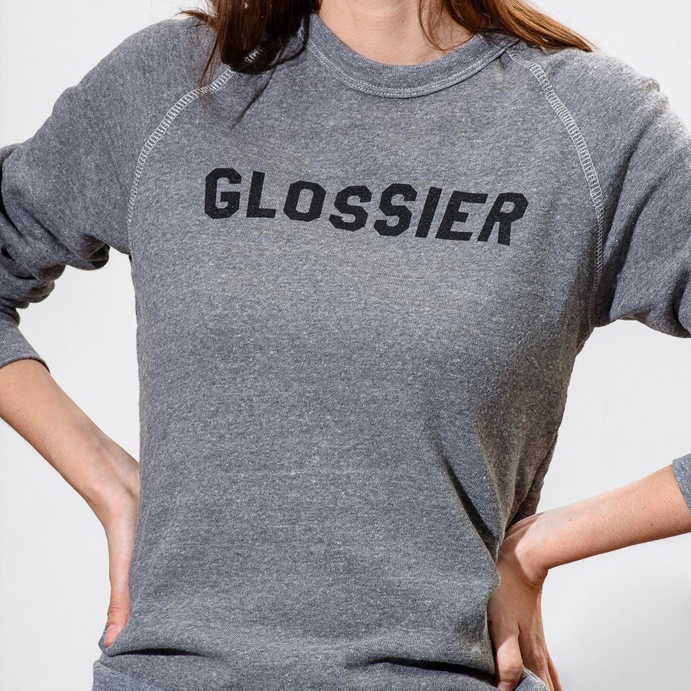Glossier Crewneck Sweatshirt Small Charcoal Grey